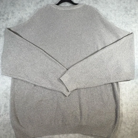 Eddie Bauer Mens XXXL Tall Gray Cotton Sweater Made USA Crewneck Knit - Picture 4 of 6